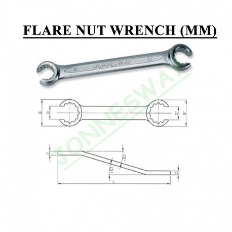 Jonnesway W241011 10x11 mm Flare Nut Wrench