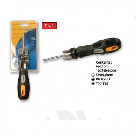 Krisbow KW0102653 Telescopic Screwdriver 7-In-1