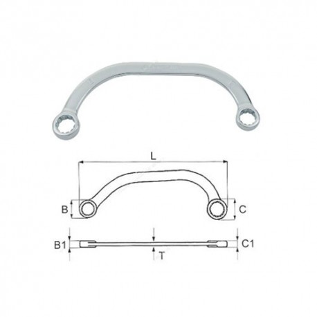 Jonnesway W65A1012 10x12 mm Half-Moon Ring Wrench 