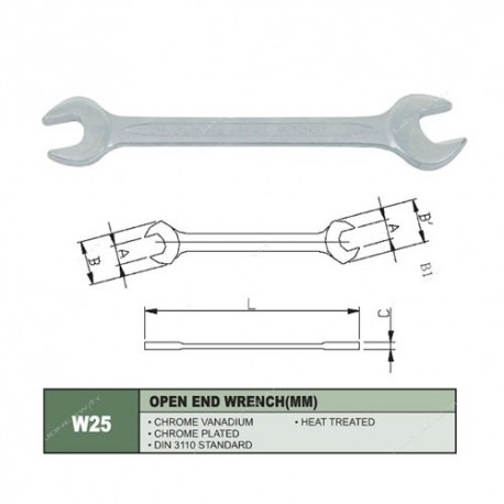 Jonnesway W251011 Kunci Pas 10x11mm Open End Wrench 