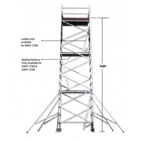 Krisbow KW0102788 Scaffold Wide 10.23x2.5x1.35m Aluminium