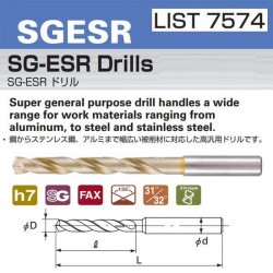 Nachi SGESR1160 Dia: 11.6mm SG-ESR Drills L7574