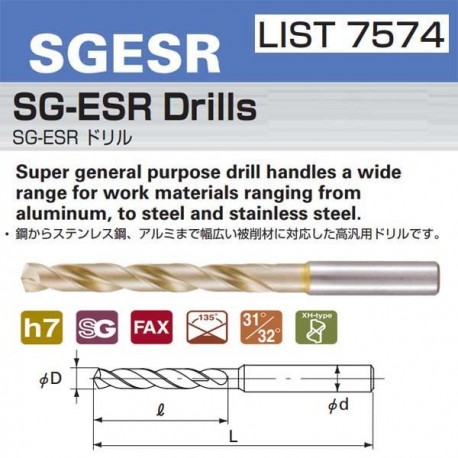 Nachi SGESR1170 Dia: 11.7mm SG-ESR Drills L7574