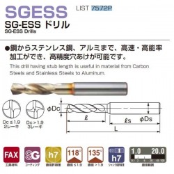 Nachi SGESS0501 Dia: 5.01mm SG-ESS Drills L7572P