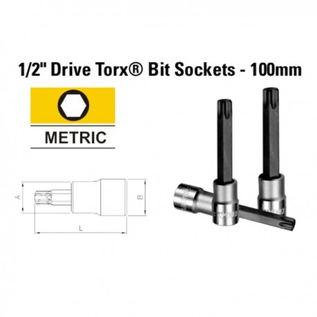 Stanley 89-993-1-23 1/2 Inch Torx® Bit Sok 100mm T-45