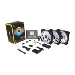 Corsair CO-9050072-WW LL120 RGB 120mm Dual Light Loop RGB LED PWM Fan-3 Fan Pack with Lighting Node PRO