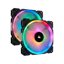 Corsair CO-9050074-WW LL140 RGB 140mm Dual Light Loop RGB LED PWM Fan-2 Fan Pack with Lighting Node PRO