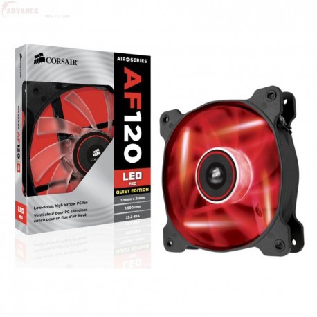  Corsair CO-9050015-RLED Air Series AF120 LED Red Quiet Edition High Airflow 120mm Fan