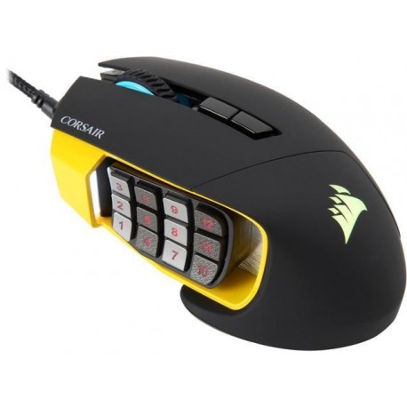  Corsair CH-9304011-AP Scimitar PRO RGB Optical MOBA/MMO Gaming Mouse -Yellow (AP)