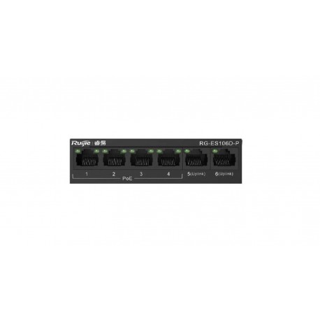 Ruijie RG-ES106D-P V2 6-port 10/100Mbps Desktop Unmanaged Switch