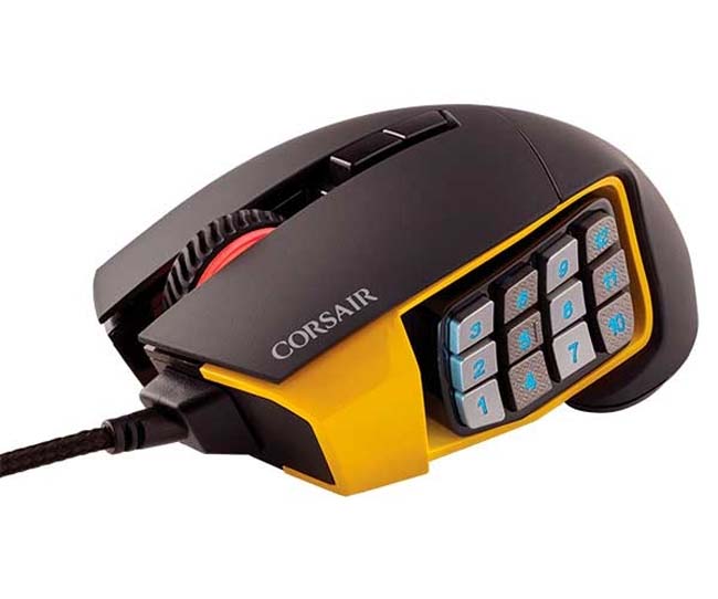 Harga Jual Corsair CH-9304011-AP Scimitar PRO RGB Optical MOBA MMO Gaming Mouse -Yellow (AP)