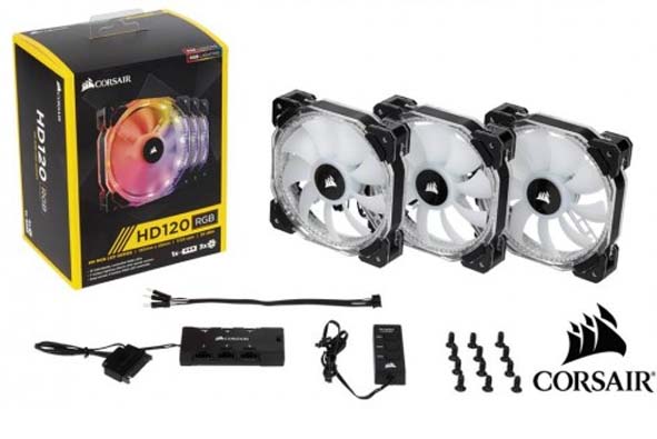 Harga Jual Corsair CO-9050067-WW HD120 RGB LED High Performance 120mm PWM Fan-Three Pack with Controller